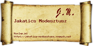Jakatics Modesztusz névjegykártya